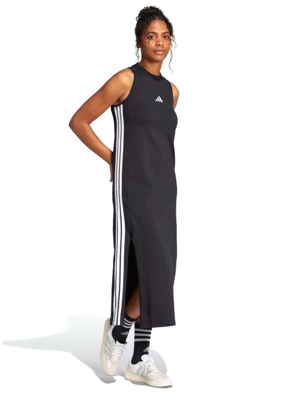 ADIDAS Originals women’s essentials 3-stripes long racerback dress🖤🖤 - Picture 2 of 6